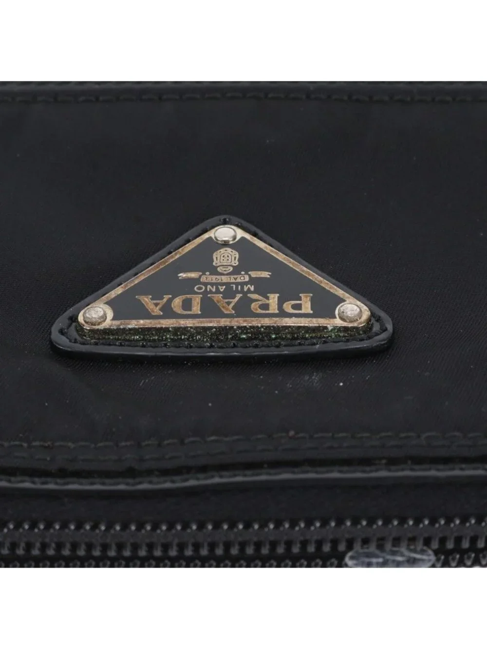 Prada White Tag Tessuto Nylon Triangle Logo Leather Shoulder Bag Crossbody